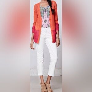 Anthropologie |Moth| Colorblock Pointelle Knit Cardigan XS